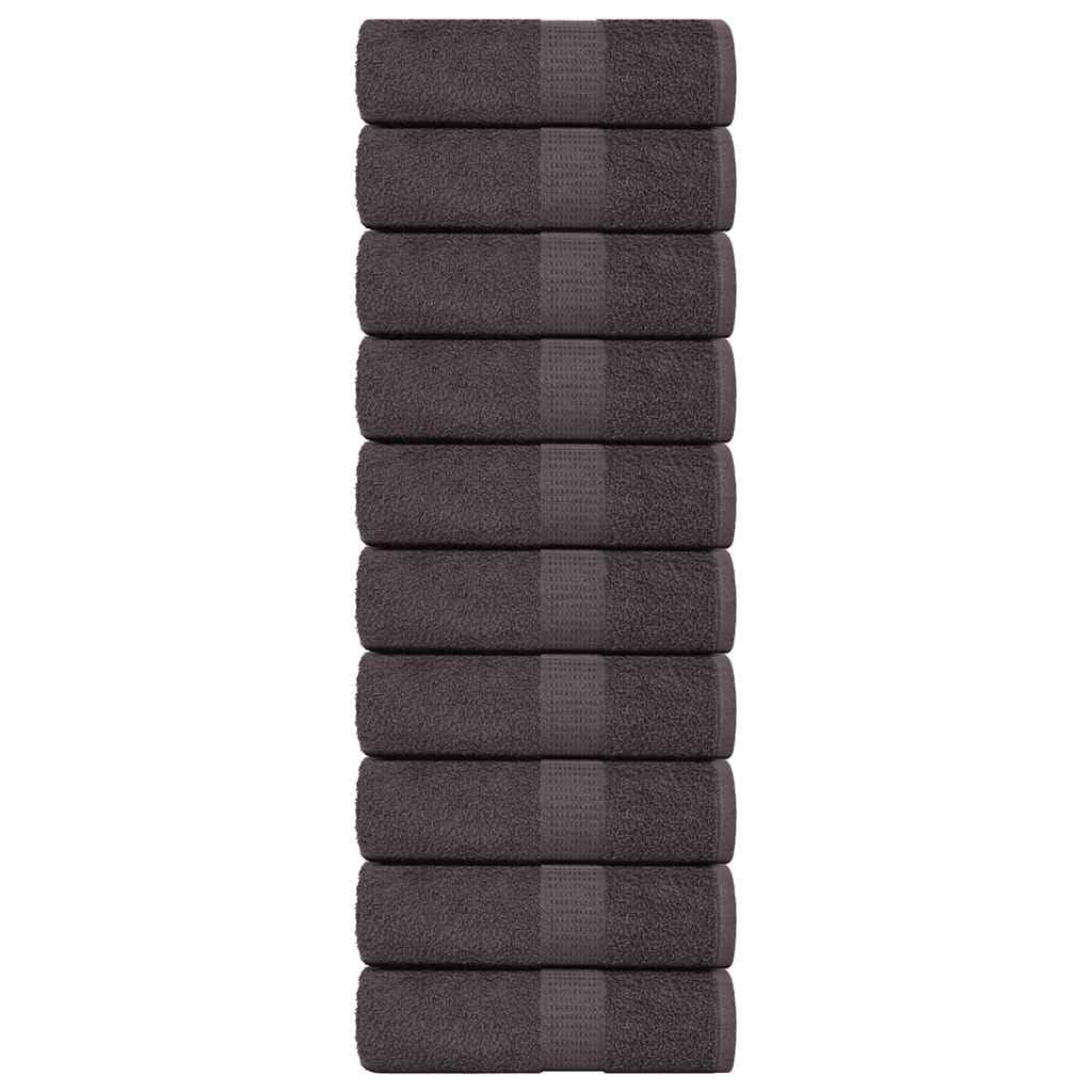 Ręczniki dla gości Frog 10 szt. antracyt 30 x 50 cm 360 g/m² bawełna chłonne miękkie puszyste szybkoschnące do łazienki, sauny, basenu, wellness