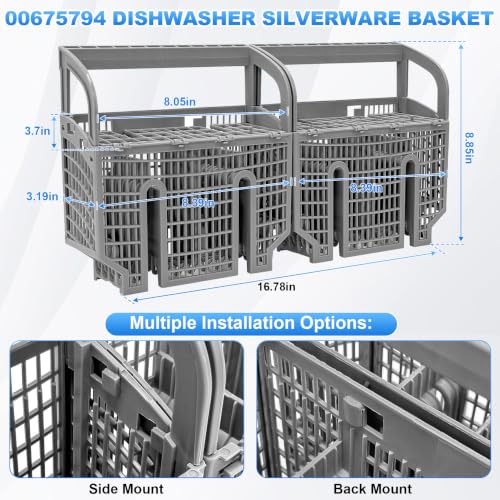 Image of 00675794 Fits Bosch Thermador Dishwasher Cutlery Basket 800 /500 /300 Series