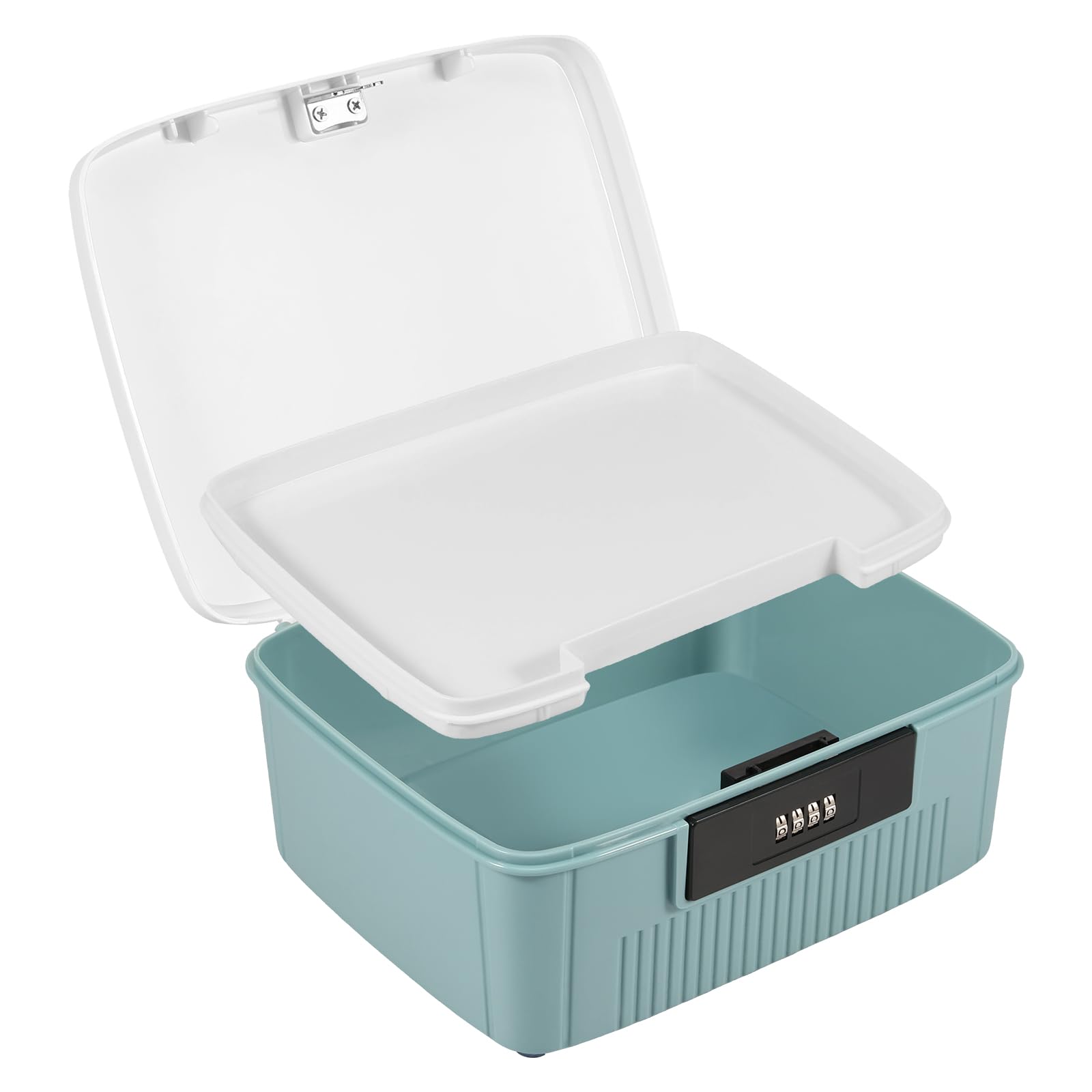 NIHUIFDPY Medicine Lock Box, Medication Lockable Container for Refrigerator with Code, Food Safe Locking Box for Medicine, Food Snacks, Phone, Office Documents Safety(blue)