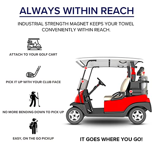 Image of Small Magnetic Golf Towel - Golf Ball Towel Small Golf Greens Towel - Golf Ball Cleaner Towel for Around The Greens - Golf Pocket Towel and Magnet Golf Hand Towel