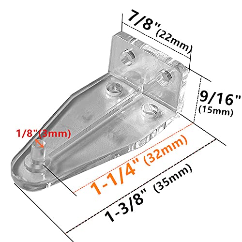 4pcs Hold Down Brackets with Screws Clear Color Bottom Rail Hold Clips for 1.5inch High Profile Blinds (4, 1.5inch)
