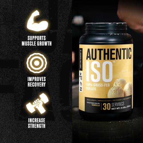 Jacked Factory JF Authentic Iso Grass Fed Whey Protein Isolate Powder - Low Carb, Non-Gmo Muscle Building Protein W/No Fillers, Mixes Perfectly For Post Workout Recovery thumb #1