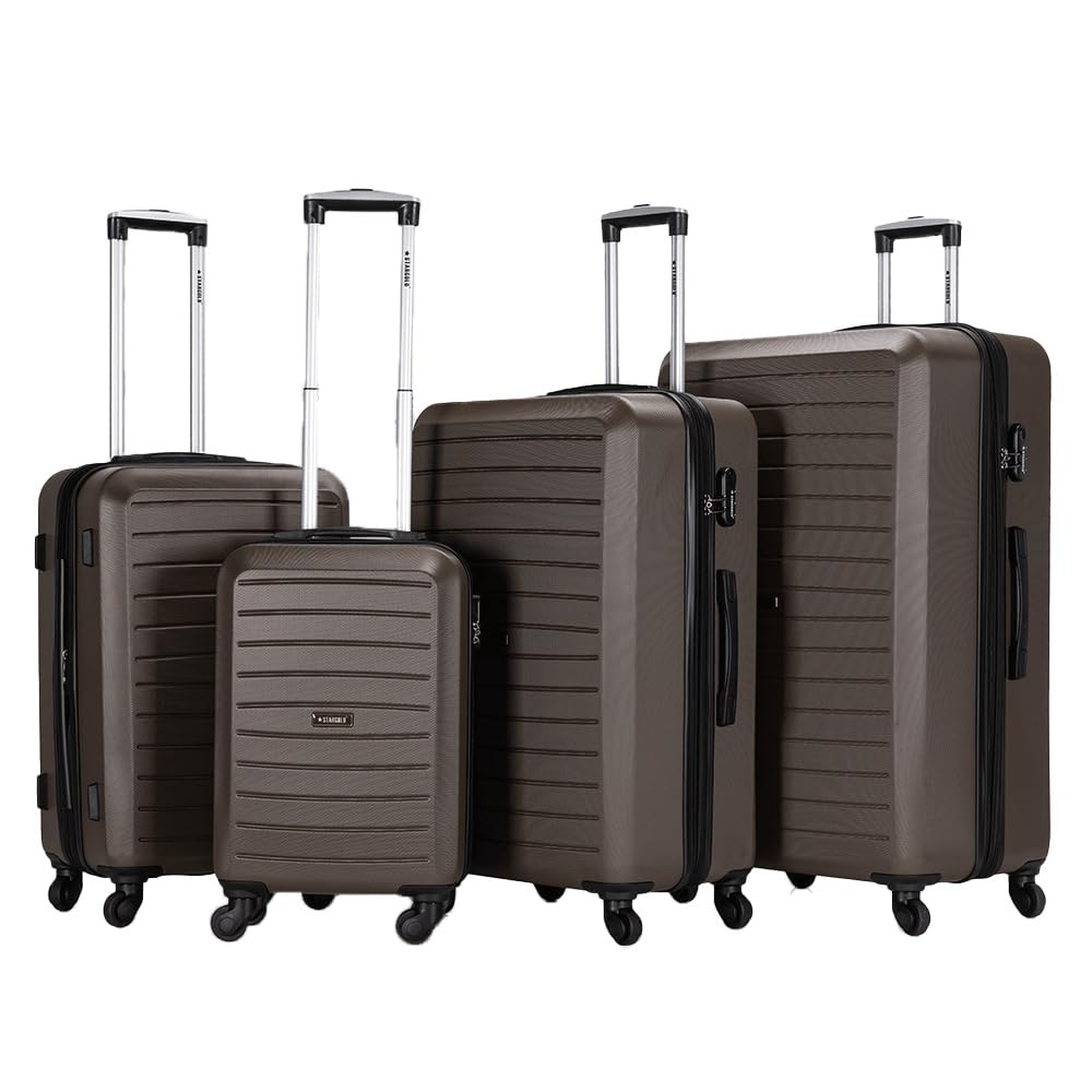 Travel Trolley Suitcase Set of 4 PCS Polyester Fabric Luggage Bag with Lockable System Bag-T88DB