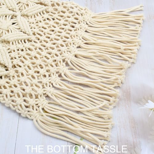 Image of TeeYee Boho Crochet Summer Handbag Handmade Cotton Rope Knit Shoulder Bags for Women Bohemia Tote for Travel