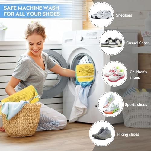 Shoe Washing Machine Bag Reusable Laundry Shoe Bags with Invisible Zipper for Deep Clean & Washer Protection – Fits All Sneakers, Running & Kids Shoes4
