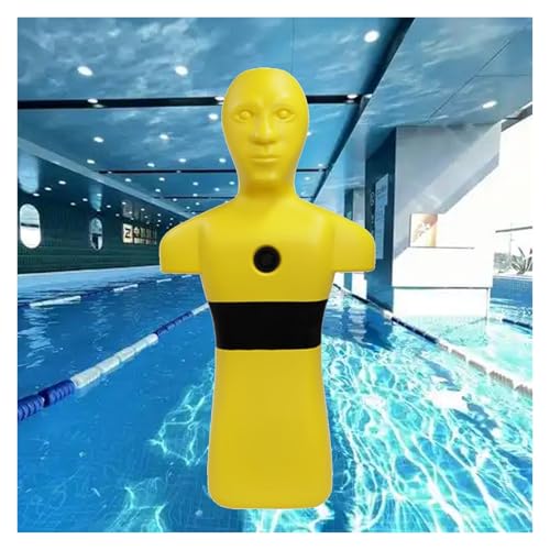 MZZKFC 3.3 FT Tall Drowning Prevention Teaching Tools, Beach/Pool Realistic Plastic Water Rescue Training Dummy, Fire Training Drill Dummys with Inlet and Outlet Holes(Yellow)