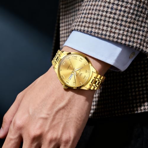 Image of OLEVS Automatic Mens Watches Self Winding Mechanical Business Luxury Dress Wrist Watch Stainless Steel Waterproof Luminous Day Date