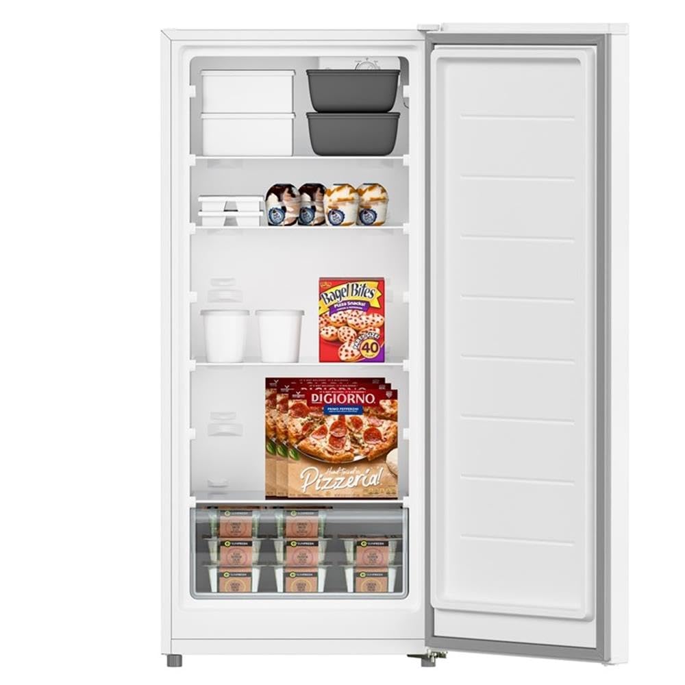 Pemberly Row 7 Cu. Ft. Convertible Upright Freezer/Refrigerator, White Metal Finish, Garage Ready, Adjustable Shelves, Reversible Door, Freestanding Design For Home Or Garage Use on Fridge.com - View 4