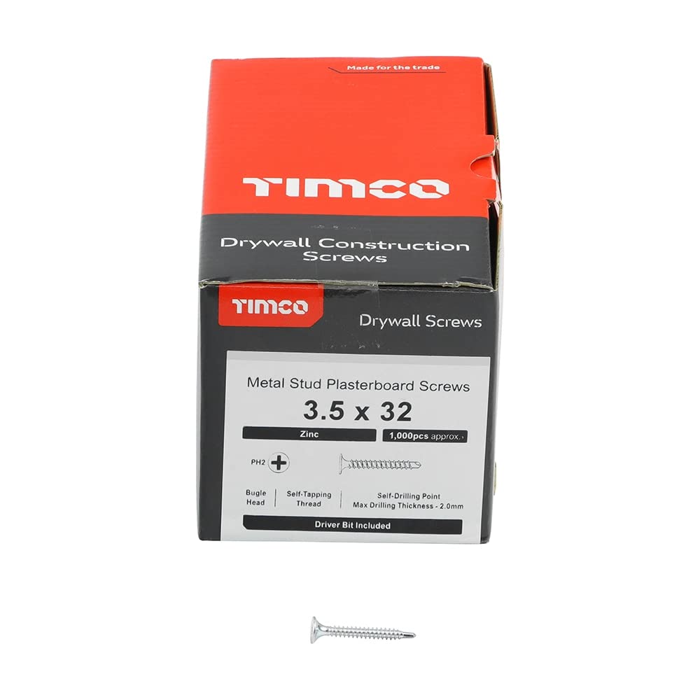 TIMCO Drywall Screws – Self-Drilling, Phillips Head, Zinc Coated For Easy Installation