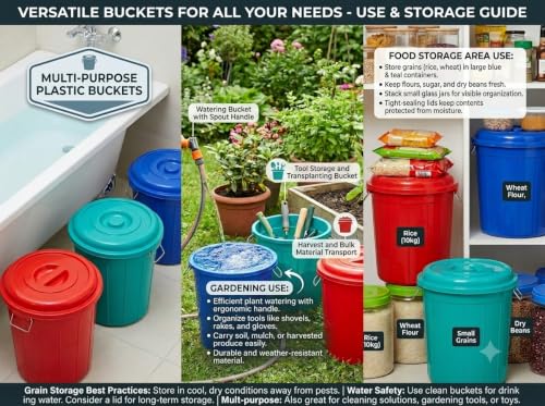 Image of AIR O MATIC Multipurpose Plastic Storage Bucket DRUM 100 LTR