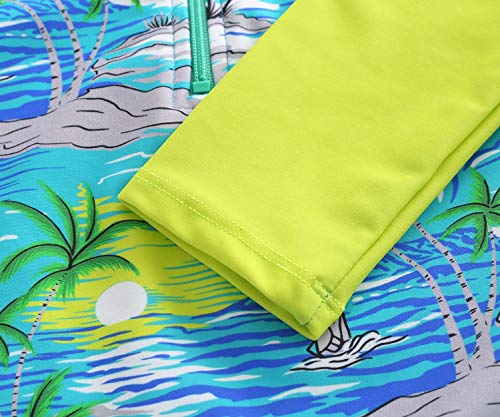 Image of Girls Rash Guard Long Sleeve One Piece Swimsuits Stripes Zipper Bathing Suits UPF 50+ /Sun Protection