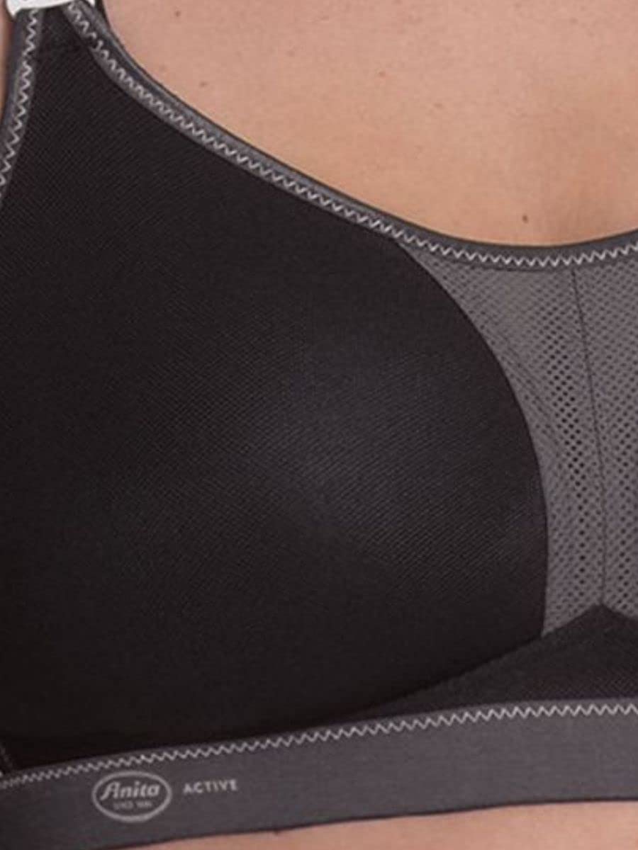 Anita - Dynamix Star Racerback – damski biustonosz sportowy – oddychający, czarny (czarny/anthrazit 445), 70G