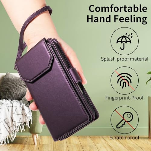Étui portefeuille iPhone 16 Pro vert housse clapet cuir antichoc - 2