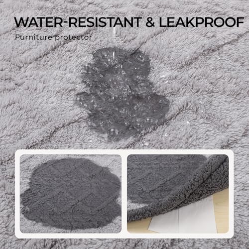 luciphia Wasserdichte Hundedecke Waschbar, Haustier Decke für Hund Katzen Welpe, Kuscheldecke Weich Flaushig Sherpa Fleece, Katzendecke Mittelgroße Große für Bett Sofa Couch, Hellgrau Gitter 71*102cm