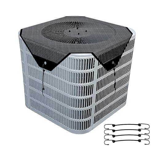 FaddishDeal Central Air Conditioner Covers for Outside Unit, AC Mesh Shade, Breathable Top Universal Mesh Cover Defender for Air Conditioner All Seasons (26'' x 26'')