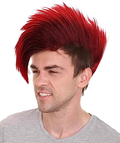 Adult Men's Color Styles Mohawk Punk Rock Spiky Wig Straight Spiked Halloween Fancy, Synthetic Soft Fiber Hair, Perfect for your next Festival and Group Anime Party! (Multicolor)