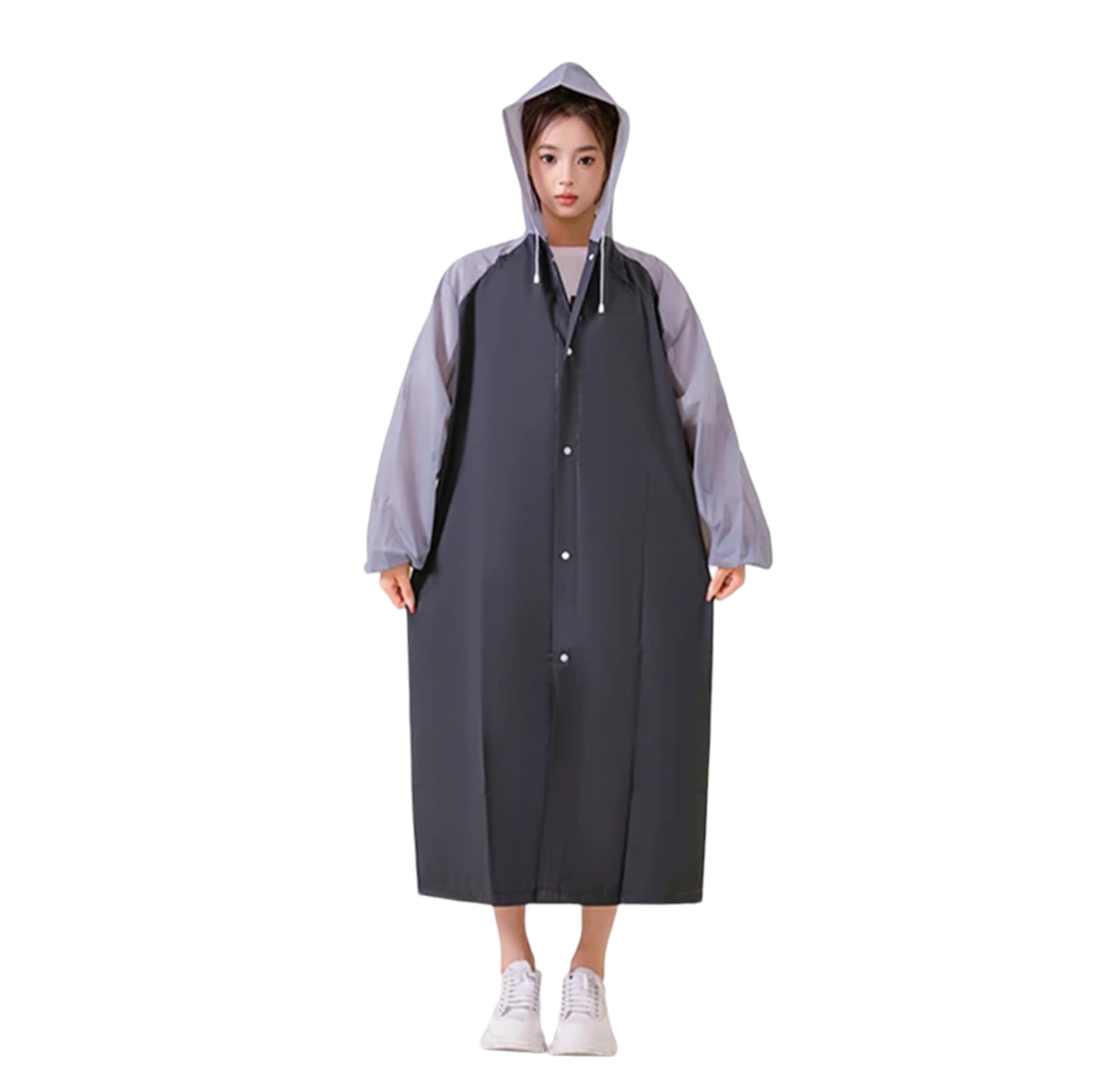 By Visions India Women EVA Waterproof Rain Coat Hooded Outdoor Water Resistant Portable Raincoat Suit for Unisex EVA Rain Coat (Free Size)-image-23
