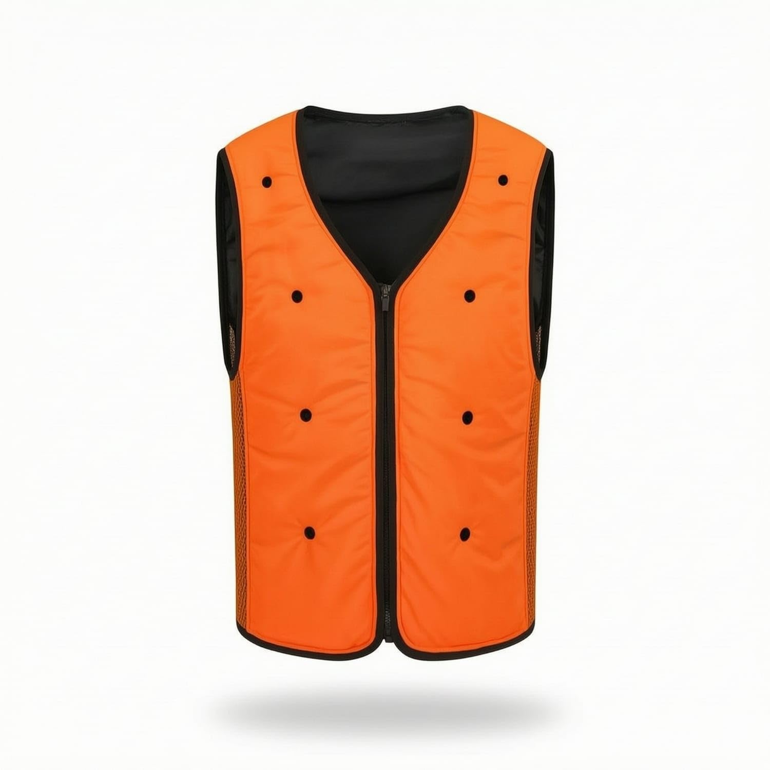 MERISHOPP Ventilated Cooling Vest with Mesh Side Panels Breathable Mesh Cooling Vest Sleeveless Workwear Quilted for Outdoor Workers, Construction Sites, Orange, 2XL-picture-31