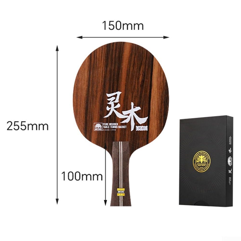 Racchetta professionale da ping pong a 7 strati in legno per allenamento e competizione, con manico lungo, 255 mm (manico lungo)