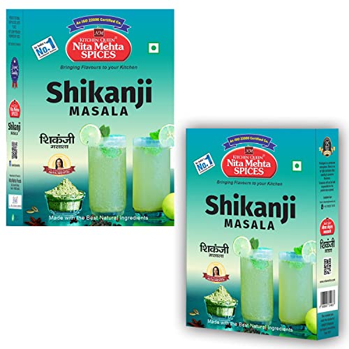 KITCHEN QUEEN NITA MEHTA Shikanji Masala 100g Each (Pack of 2) = 200g | Make Varieties of Shikanji at Home (SHIKANJI MASALA, 2 PACK | 200g)