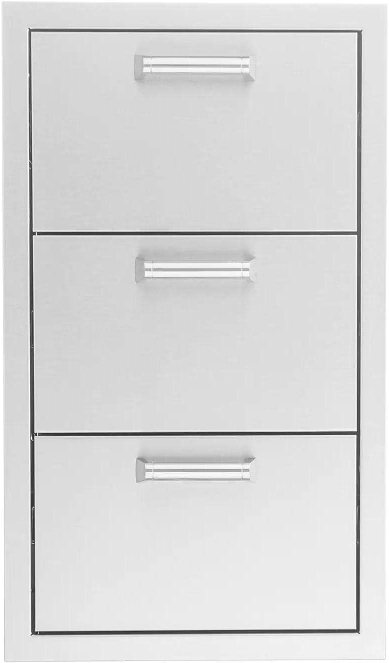 BBQGuys Signature 3 Piece 32 Inch Double Access Door Outdoor Kitchen Storage Package - Contempo - BBQ-260-AD32-T-3PC-H