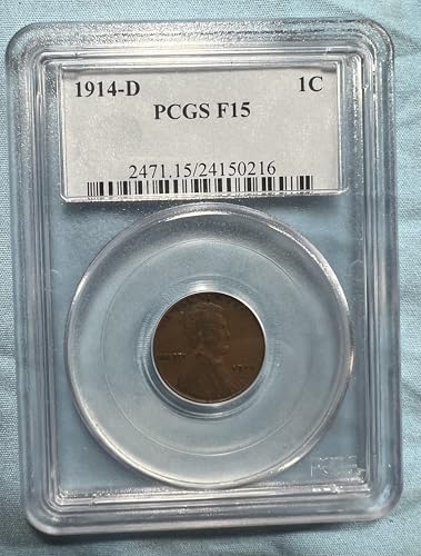 1914 D Lincoln (KEY DATE) Wheat Penny Cent PCGS F-15