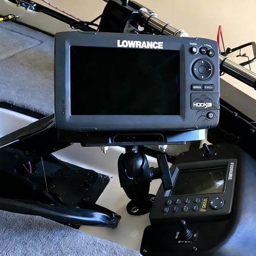 Image of Strg 1.5 inch Ball Mount with 3.7 inch Double Socket Arm, Rectangular Plate and Round Base, C Size 1.5 inch Ball Fish Finder Mount for Garmin Lowrance Fish Finder Mounting Tablet Laptop Mounting