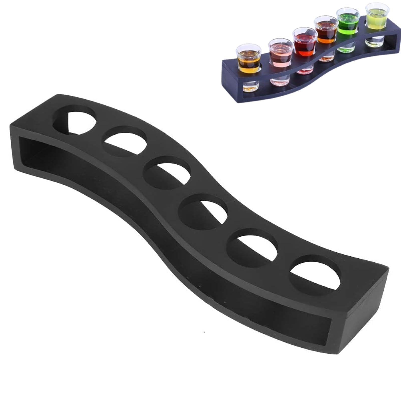 Acrylic Shot Glass Holder - 12 Slot Serving Tray, 13.2x5.1x3.9 Inch, For Bars, Parties, & Home Entertaining