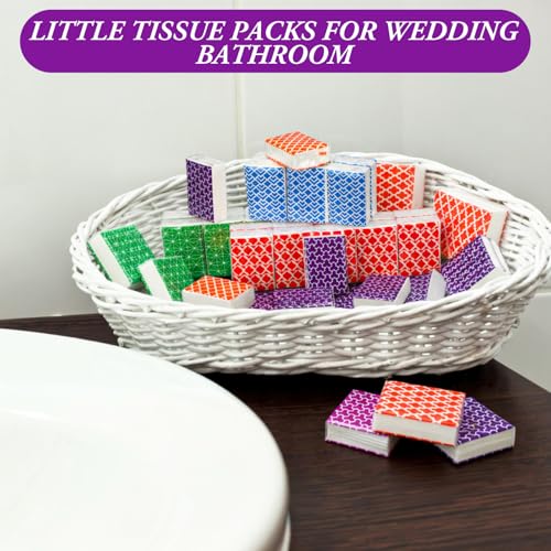 Image of Therwen 100 Pack Pocket Tissues Travel Bulk 1000 Sheet, Multicolor