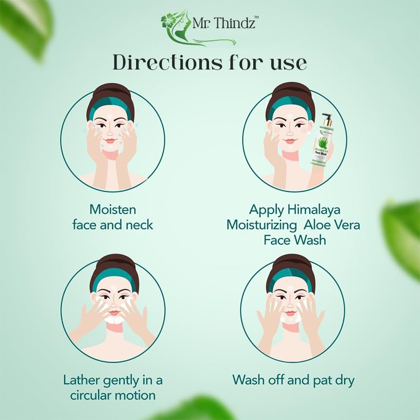 Mr.Thindz Aloe Vera Gel Face Wash 100ml, Natural Aloe Vera Face Cleanser for Glowing Skin, Hydrating Soothing Anti-Acne Gel Face Wash for Men & Women, Suitable for All Skin Types 3