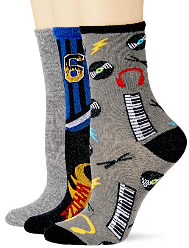 Kit Com 3 Meias Km Cl Desenhada, Trifil, Meninos, Cinza/Preto/Azul, 23-26