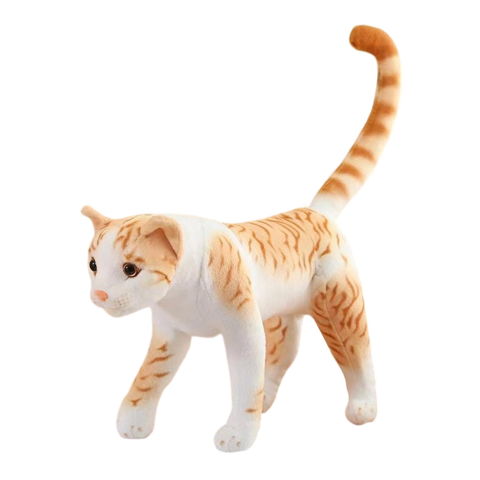 Sharplace 13.78inch Realistic Stuffed Cat Toy Cat Doll Realistic Soft Plush Animal Expressive Face Standing Cat Simulation Sofa Ornament Stuffed Animal for Birthday Gifts Teens