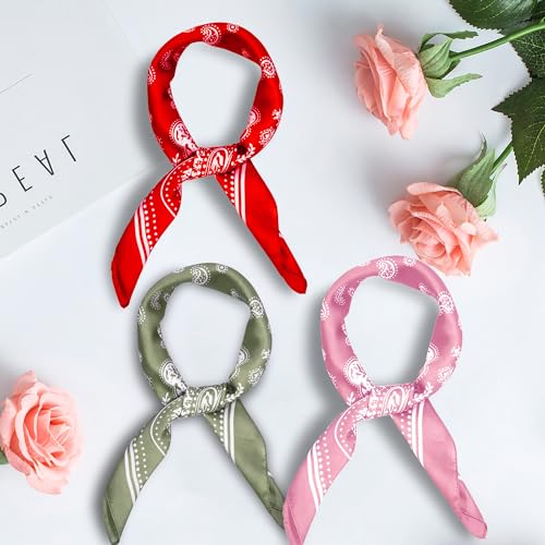 Satin Head Scarf - 27.5 Inches Silk Bandana Hair Wrap Square Scarf for Women & Girls4