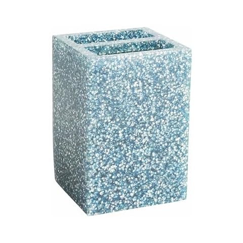 Luminous Toothbrush Holder, Sparkling Rhinestones in Resin, Durable, Non-Porous, for Luxury Bathroom Decor Accessories, Ice Blue, 3x4, Sold Individually Cover