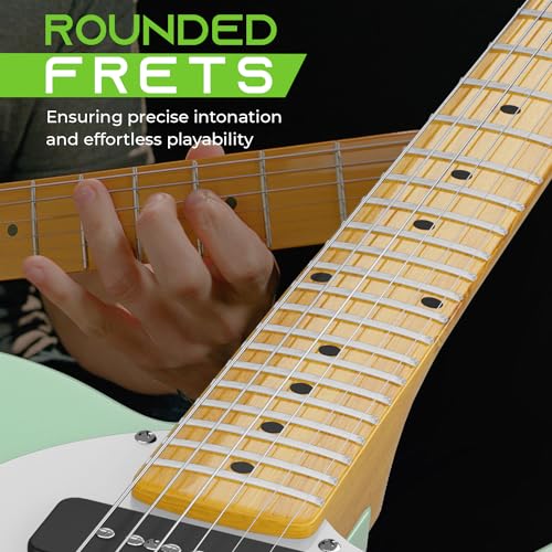 GearIT Electric Guitar (Premium Ash Tonewood),Thinline Semi-Hollow Body, GTL-200 Shoreline Series, 39in Full-Size, P90 Pickup, Humbucker with Coil Split, Round Frets, Accessories - Surf Green 7 GearIT Electric Guitar (Premium Ash Tonewood),Thinline Semi-Hollow Body, GTL-200 Shoreline Series, 39in Full-Size, P90 Pickup, Humbucker with Coil Split, Round Frets, Accessories - Surf Green - Image 5