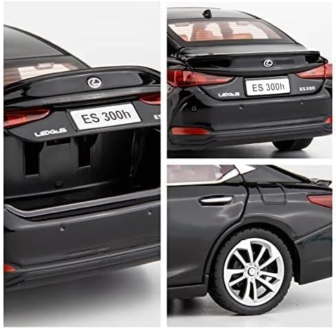 Image of Compatible for 1:24 Lexus ES300 Alloy Diecast Collectible Toy Car with Light & Sound | Pull Back Vehicle with Openable Doors | Metal Model Car Gift Toy for Boys Girls & Kids (Black)