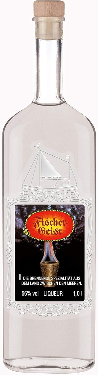 Fischergeist | Kräuterlikör | hochprozentiger Klassiker | 1000 ml | Spezialität aus dem Norden | erfrischender Geschmack | brennend servieren