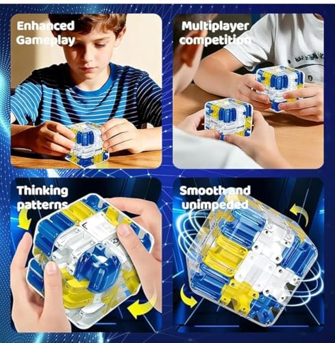Image of 3D Maze Cube Ball Puzzle Game for Kids & Adults - Labyrinth Brain Teaser Toy for Logical Thinking & Spatial Skills (Multicolor)