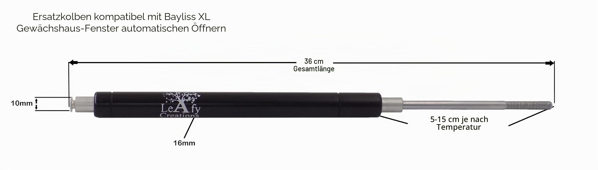 2er-Pack Ersatzzylinder, kompatibel mit Bayliss XL Gewächshaus-Fensteröffner Autovent Auto Vent Solarbetrieben (2)