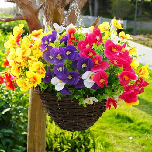 FULLMUSIC Artificial Flowers for Outdoor, 20 Pcs UV Resistant Realistic...