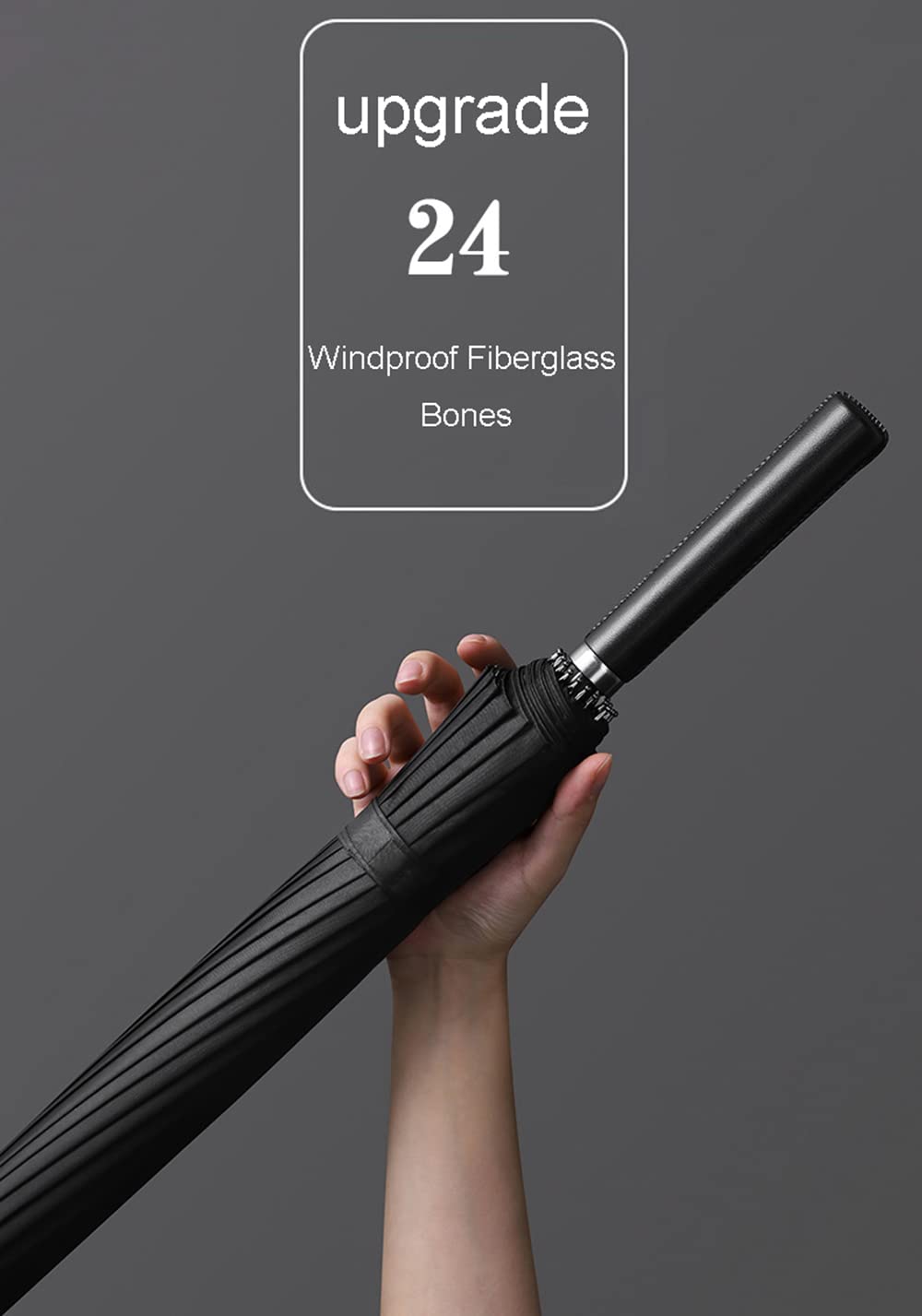 Duży parasol 24 żebra mocne wiatroszczelne włókno szklane Bumbersoll długi uchwyt ręczny biznes golf bumbershoot outdoor kobiety mężczyźni wiele kolorów KS46