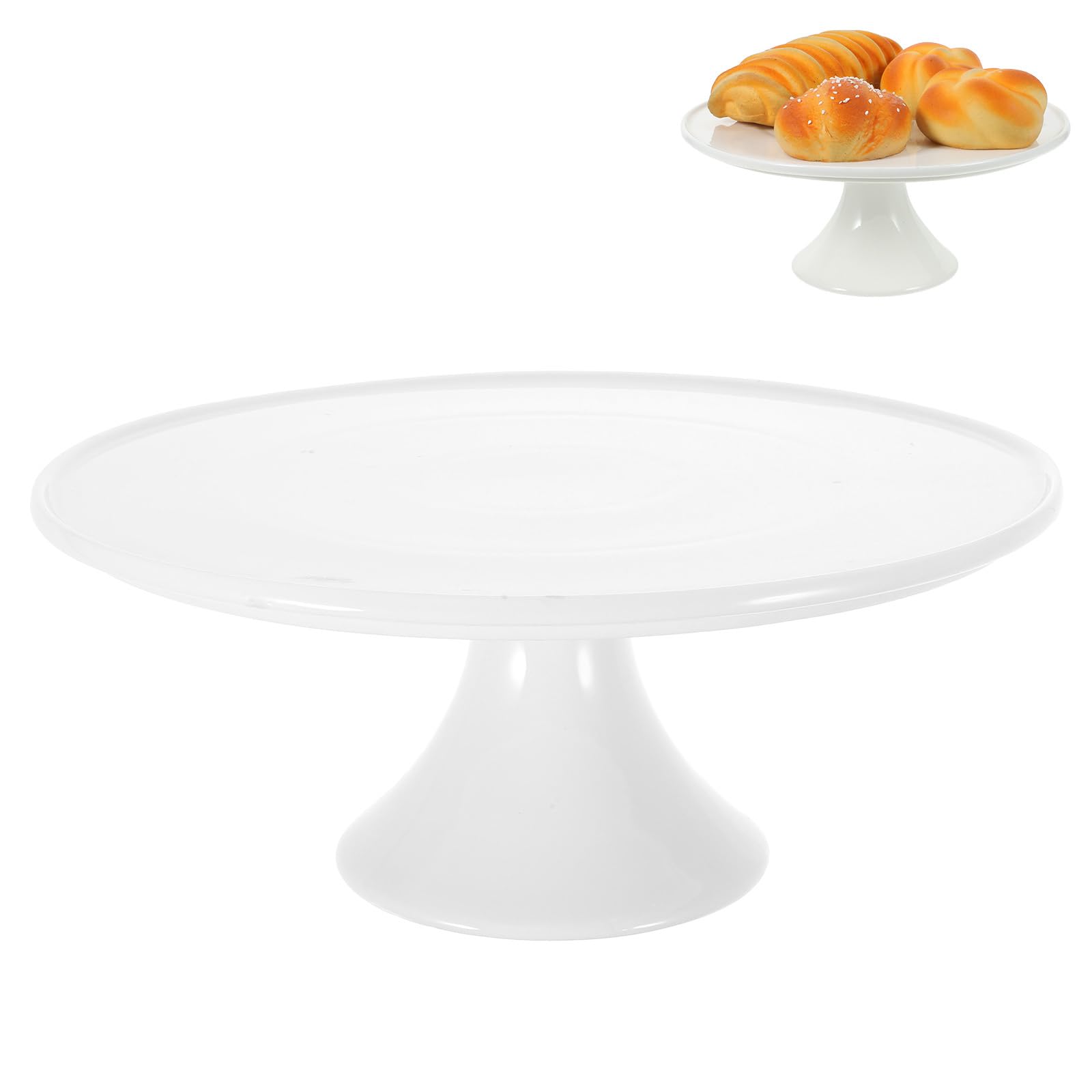 Angoily White Porcelain Cake Stand 8.86 Inch Dessert Plate Pedestal Display For Wedding Birthday Party Pastry Serving