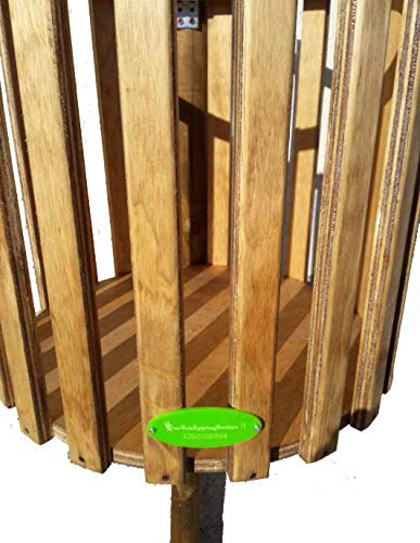 Cestino Portarifiuti In Legno Per Esterno - Ideale Per Giardini, Parchi, Pattumiera Da Esterno - Foto 4