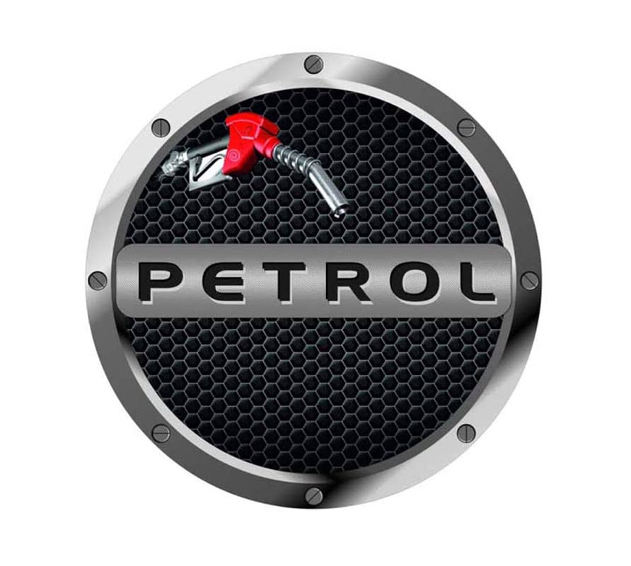 Car Tank Petrol Sticker Sign Round Shape Vinyle Universal Size 5" x 5", Self-Adhesive