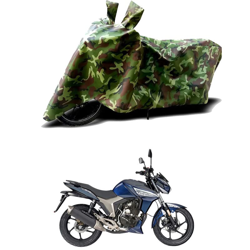 Image of 100% Water Resistant Bike Scooty Two Wheeler Body Cover Compatible for Aftek Scorpion SR-170 /UV-Rays /Heat Protection /Birds Dropping /Scratchproof /Dust Proof /Waterproof /All Varient[Green MJ]