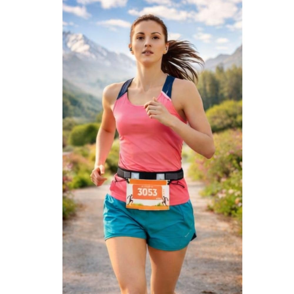 Livfit Race Bib Belt Gel Holder for Marathon & Endurance Training (Pack of 1, Assorted Color)