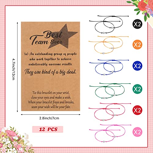 12 Pcs Star Friendship Bracelet with Make a Wish Card Teamwork Bracelets Employee Appreciation Gifts Adjustable3
