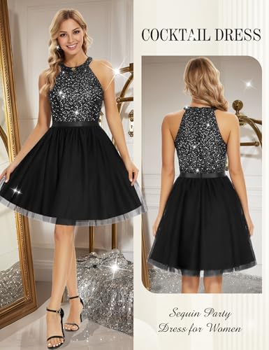 Dressystar Women's Short Halter Cocktail Party Dress Lace Tulle Homecoming Prom Gown2