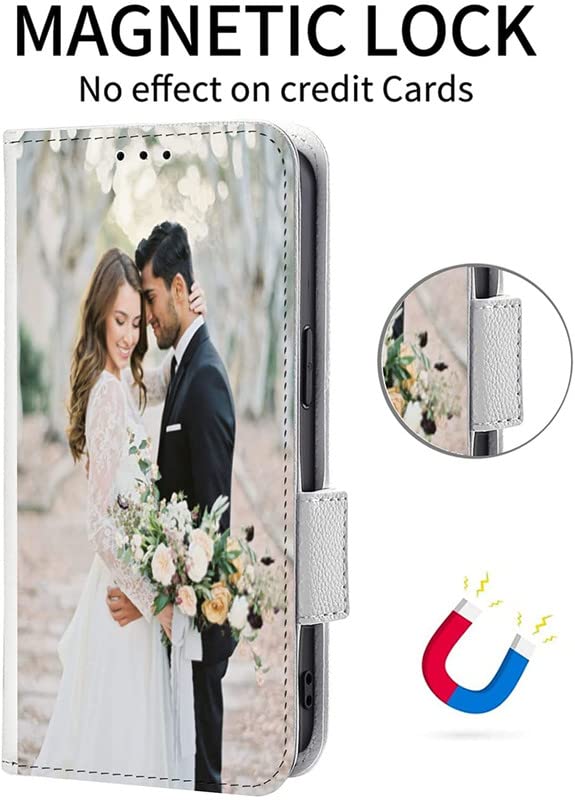 Custodia Personalizzata Per ZTE Blade A52 – Con Tua Foto E Scritta, Cover Portafoglio In PU Pelle, Antigraffio
