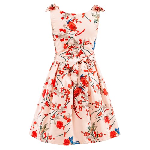 Image of Miss Lavish London Kid Dress for Girls, Shoulder Bow Printed Party Dress, Summer Dress for Girls, Kids Printed Dress for Birthday, Vacation, Wedding & Festival Girls Dresses